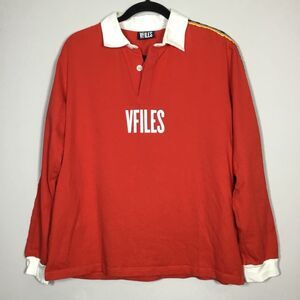 VFiles Red Unisex Blokecore Rugby Preppy Sporty Casual Oversized Polo‎ Shirt S